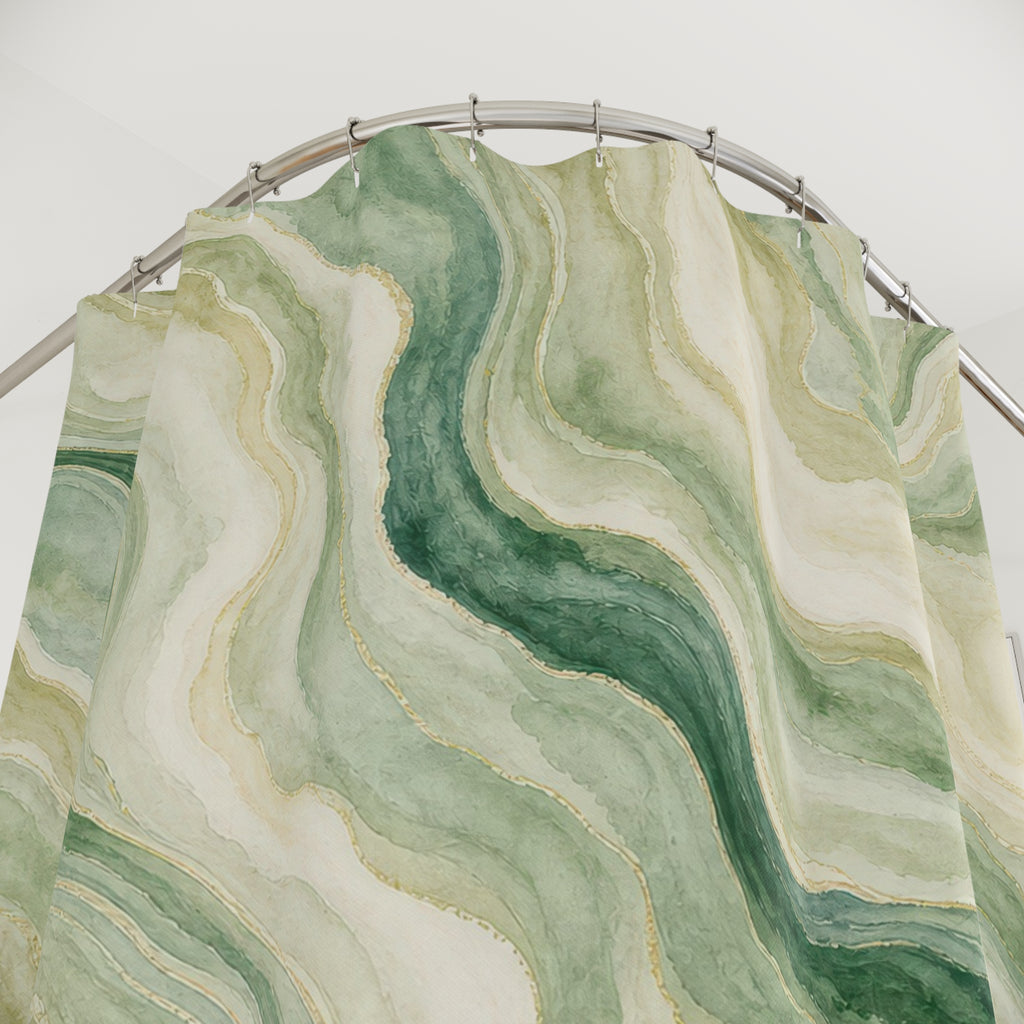 Soft Malachite Green Shower Curtain