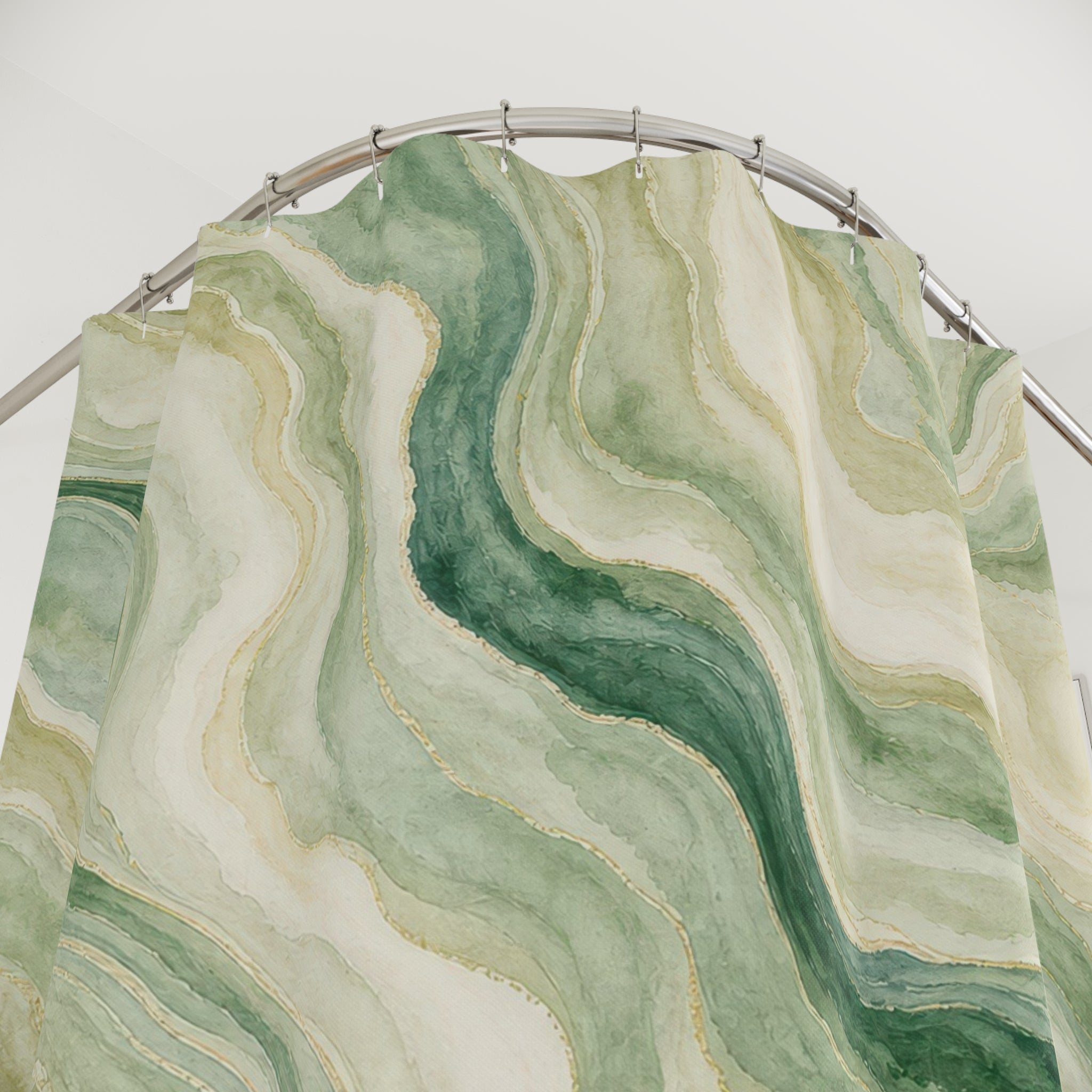 Soft Malachite Green Shower Curtain