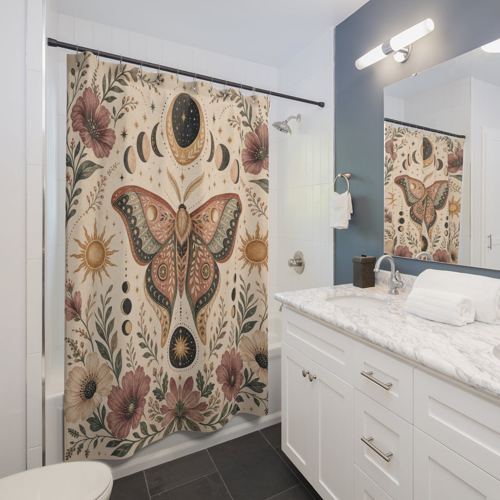 Celestial Moth Shower Curtain