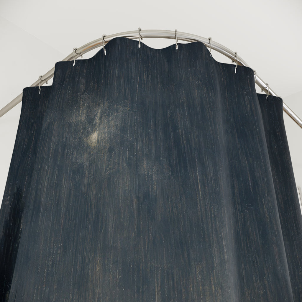 Dark Blue River Nocturne Print Shower Curtain