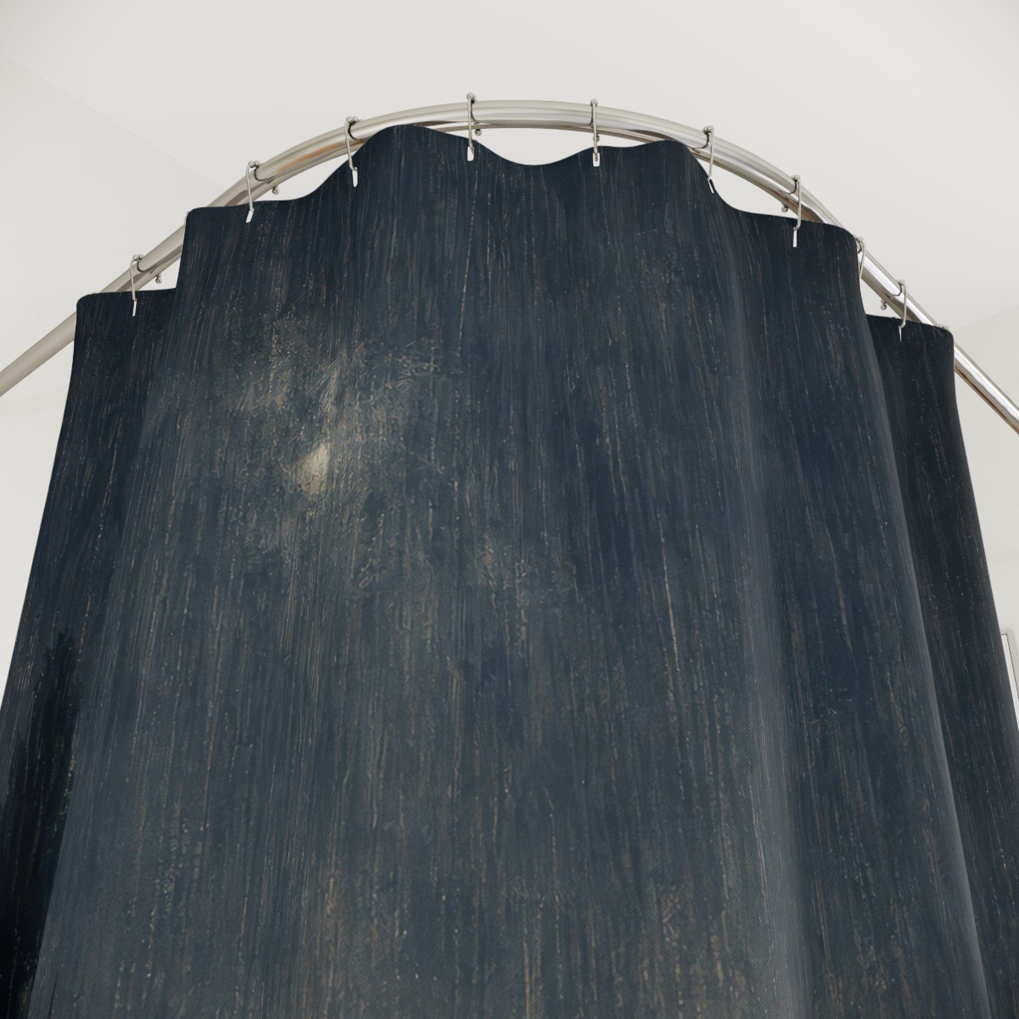Dark Blue River Nocturne Print Shower Curtain