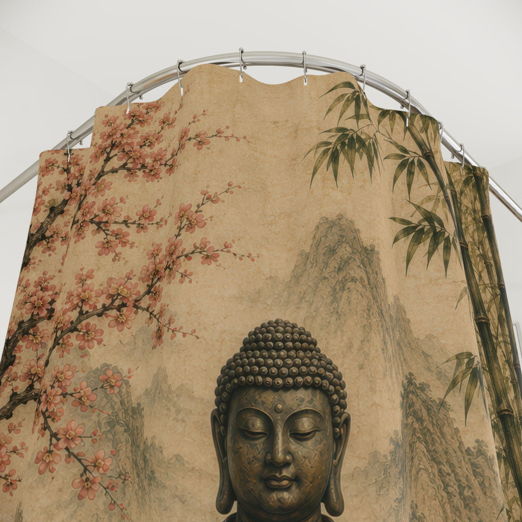 Buddha Shower Curtain: Zen Asian Wall