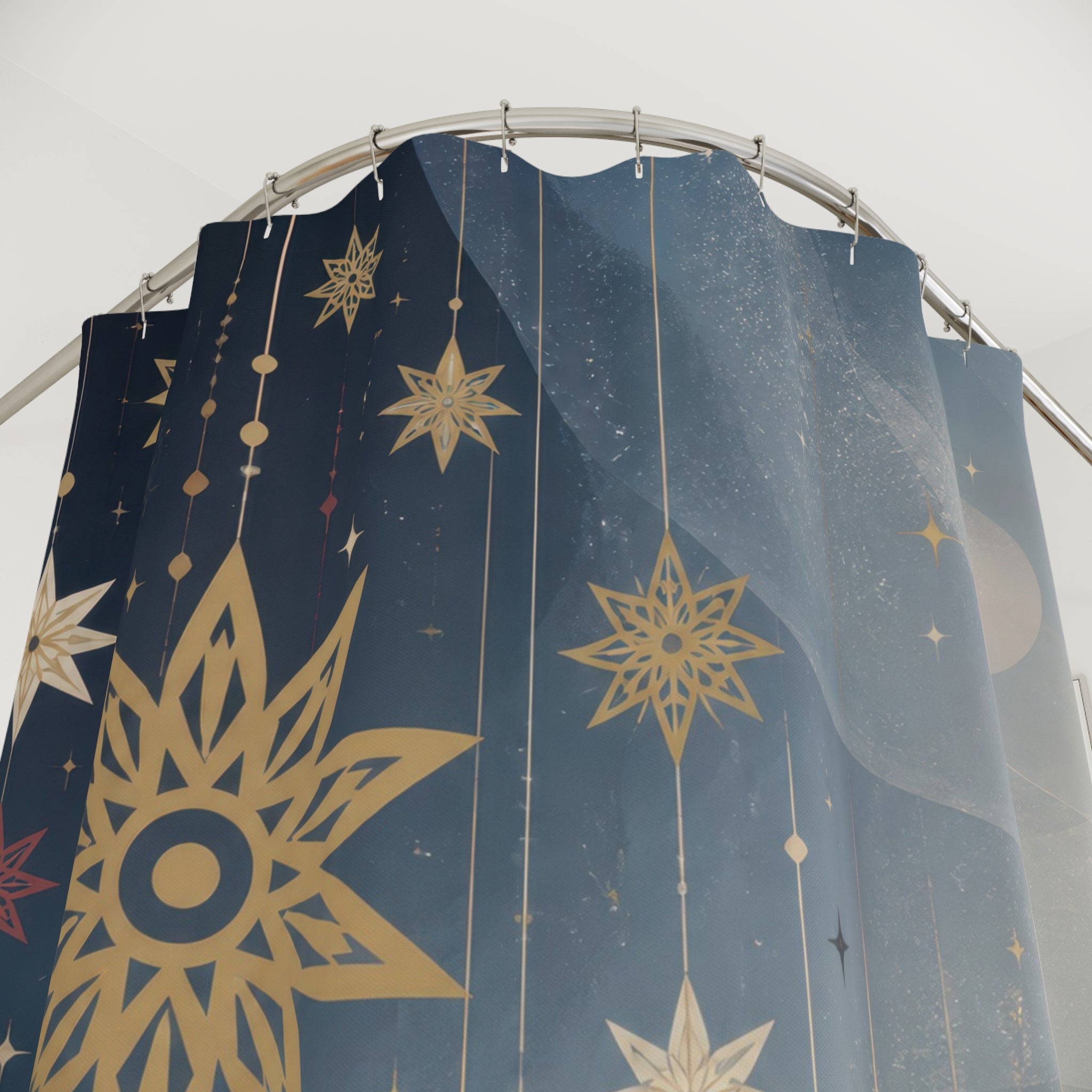 Nordic Holiday Constellation Shower Curtain