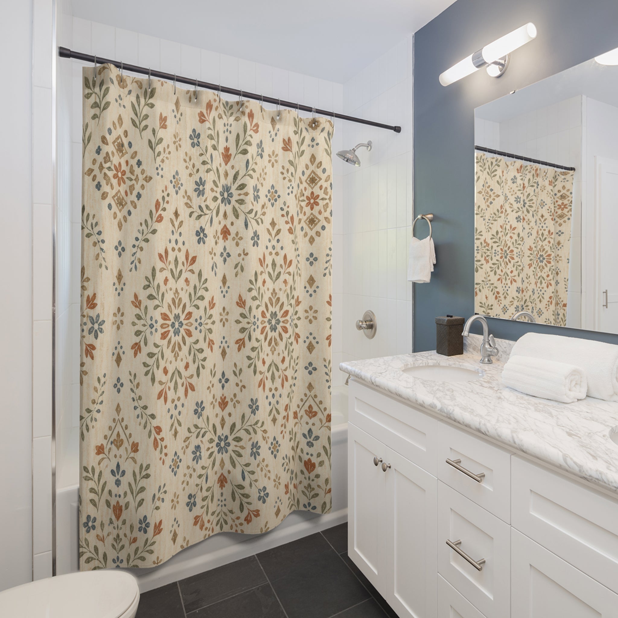 Folk Art Medallion Shower Curtain