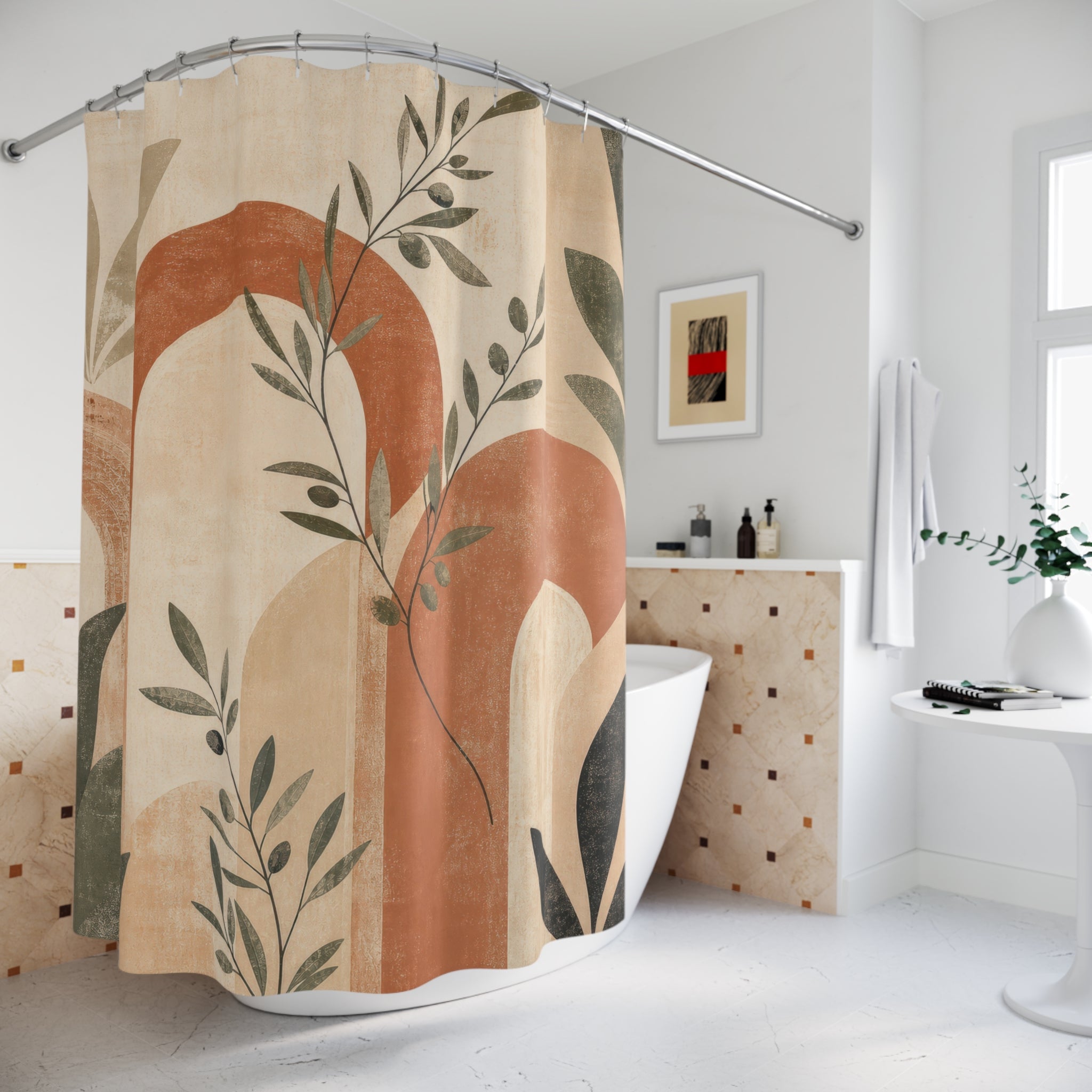 Terracotta Arch Botanical Shower Curtain