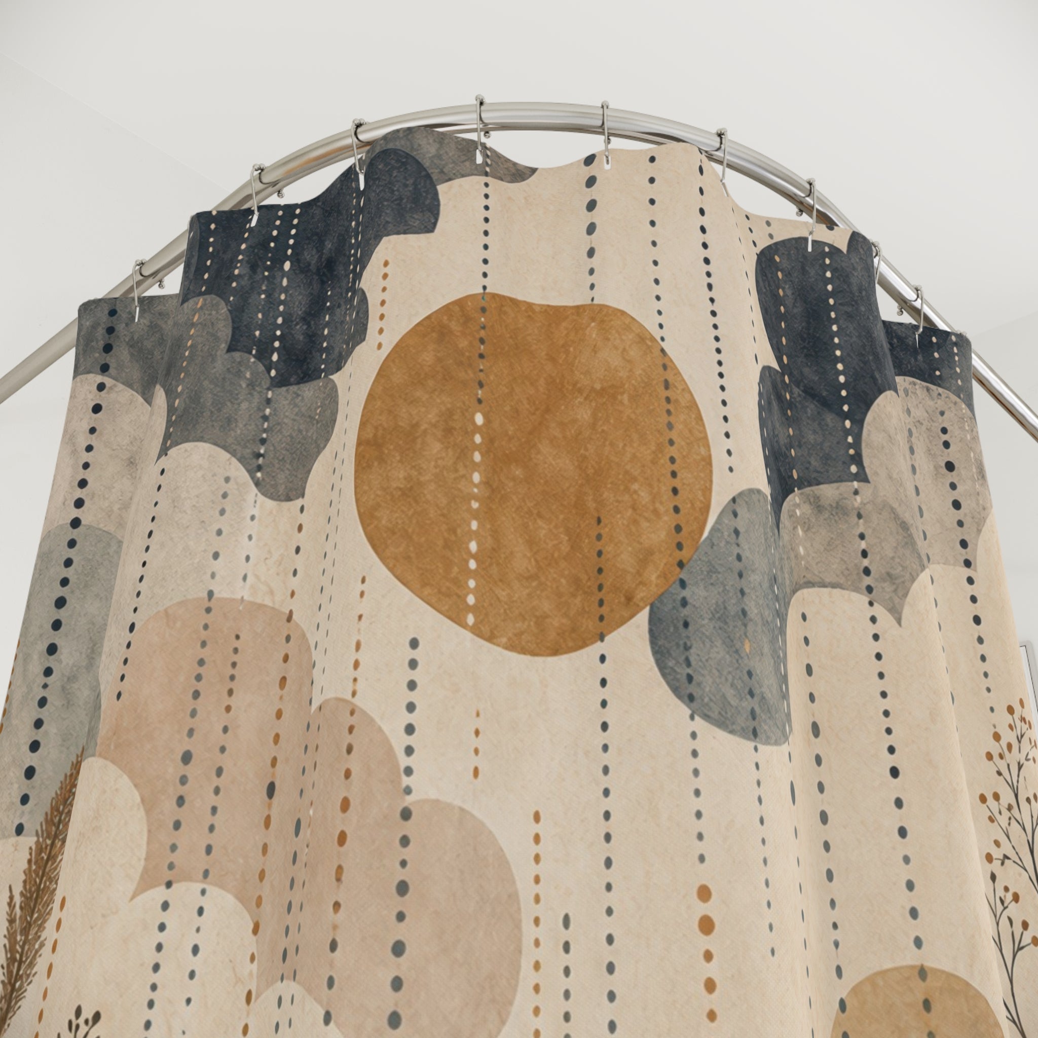 Neutral Cloud Sun Shower Curtain