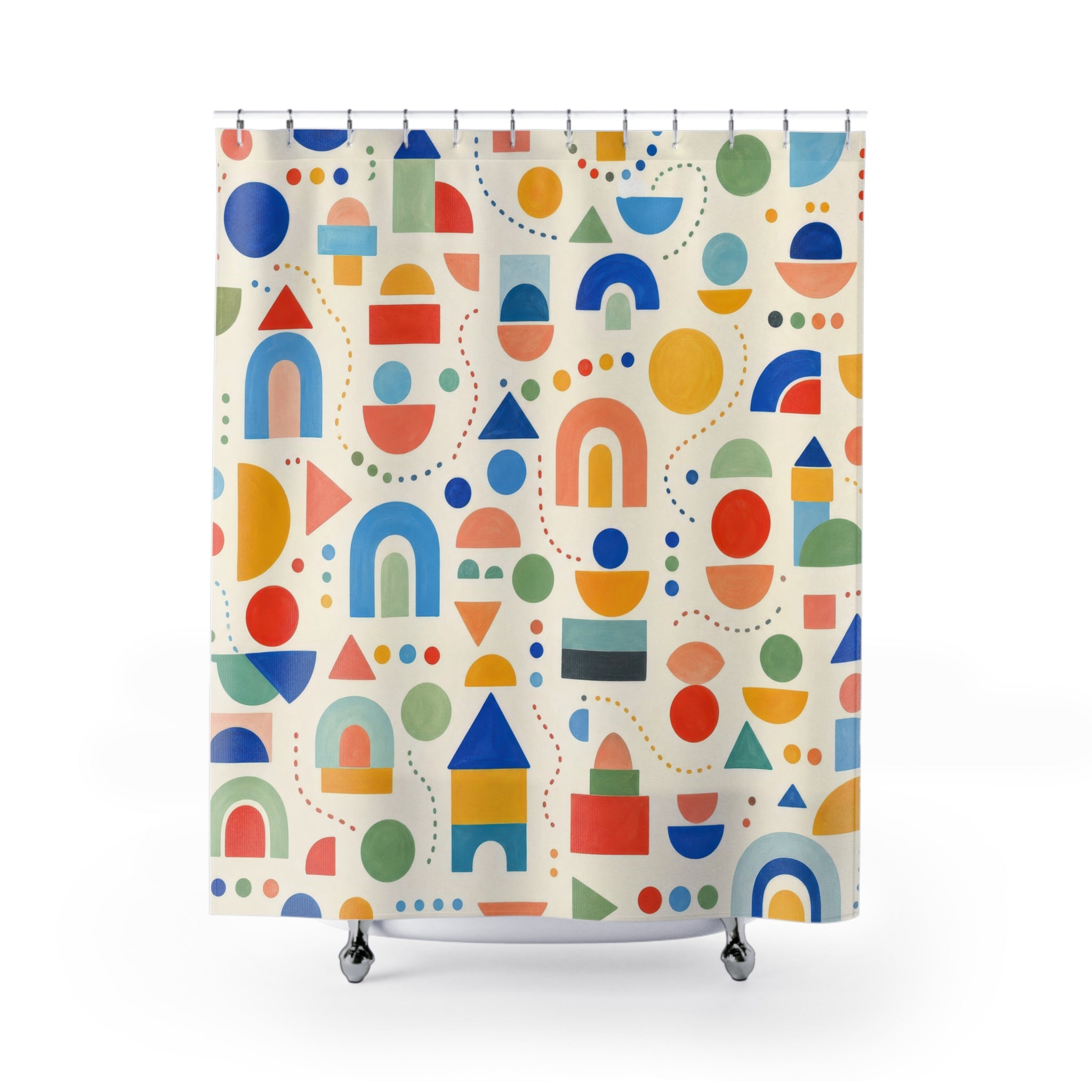 Kids Geometric Shower Curtain