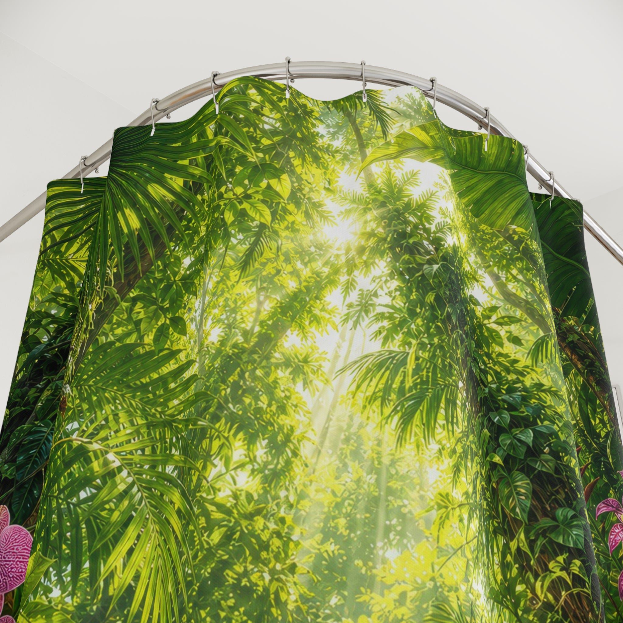 Rainforest Canopy Sunbeams Shower Curtain