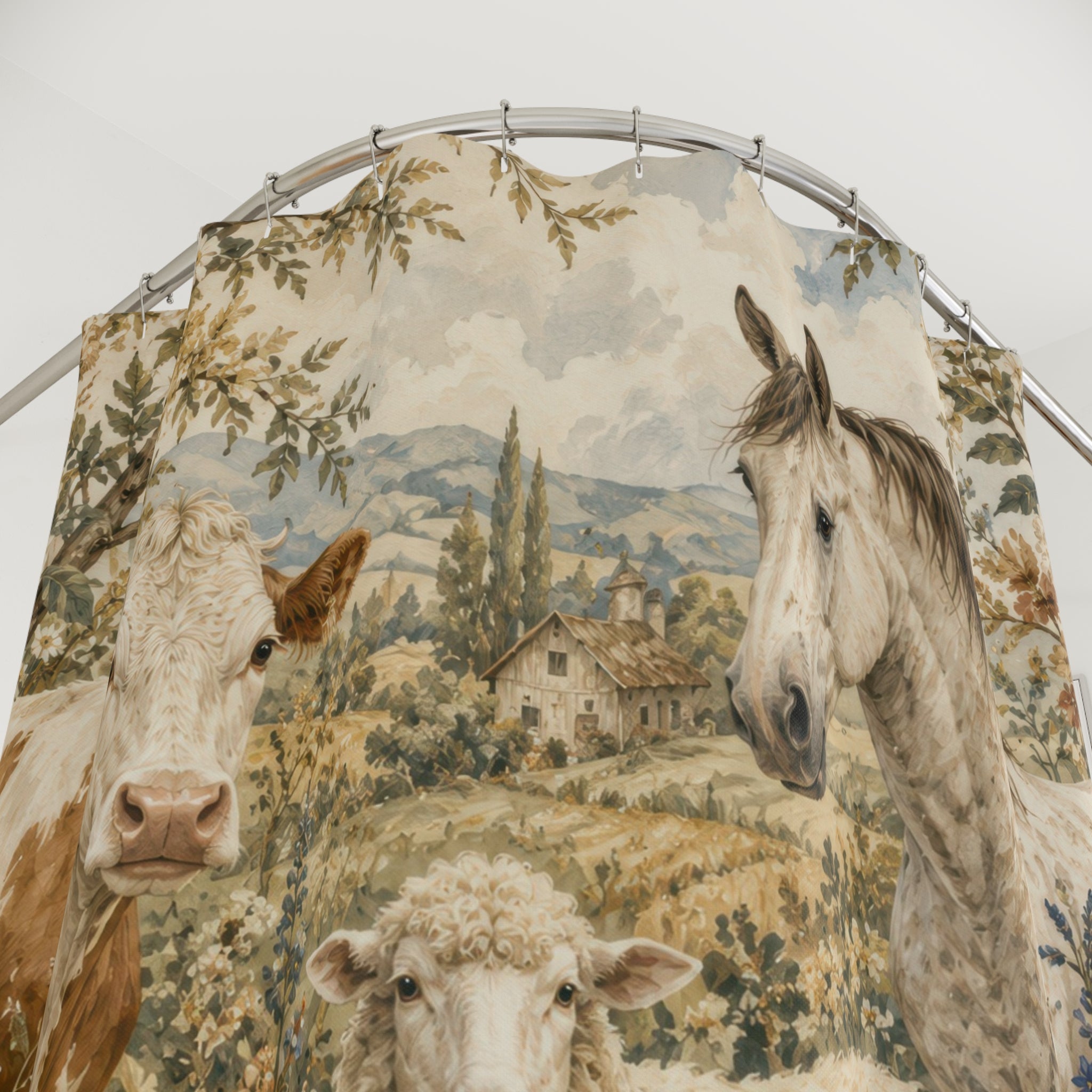 Farmhouse Farm Animal Shower Curtain