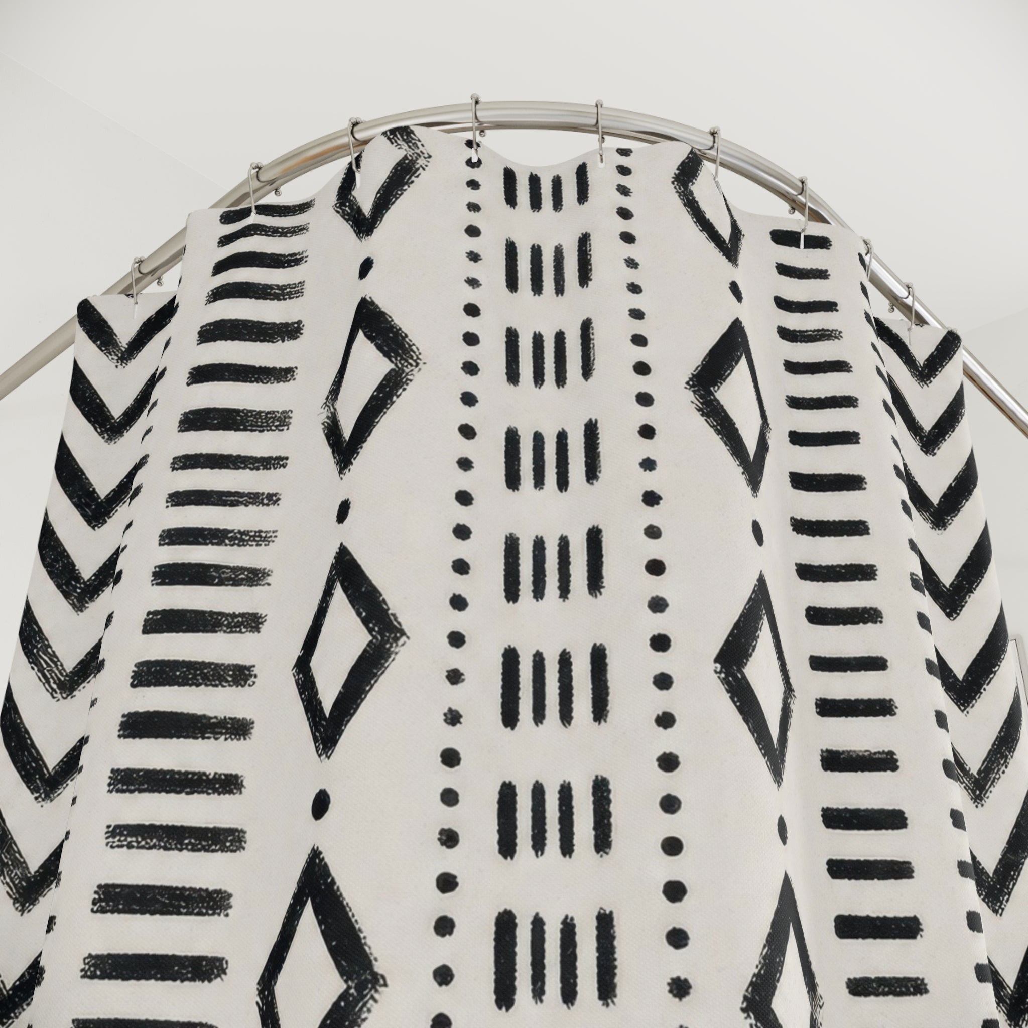 Black White Striped Shower Curtain