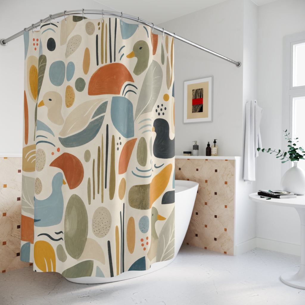 Modern Abstract Duck Shower Curtain