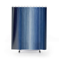 Navy Pale Blue Ombre Vertical Stripe Shower Curtain