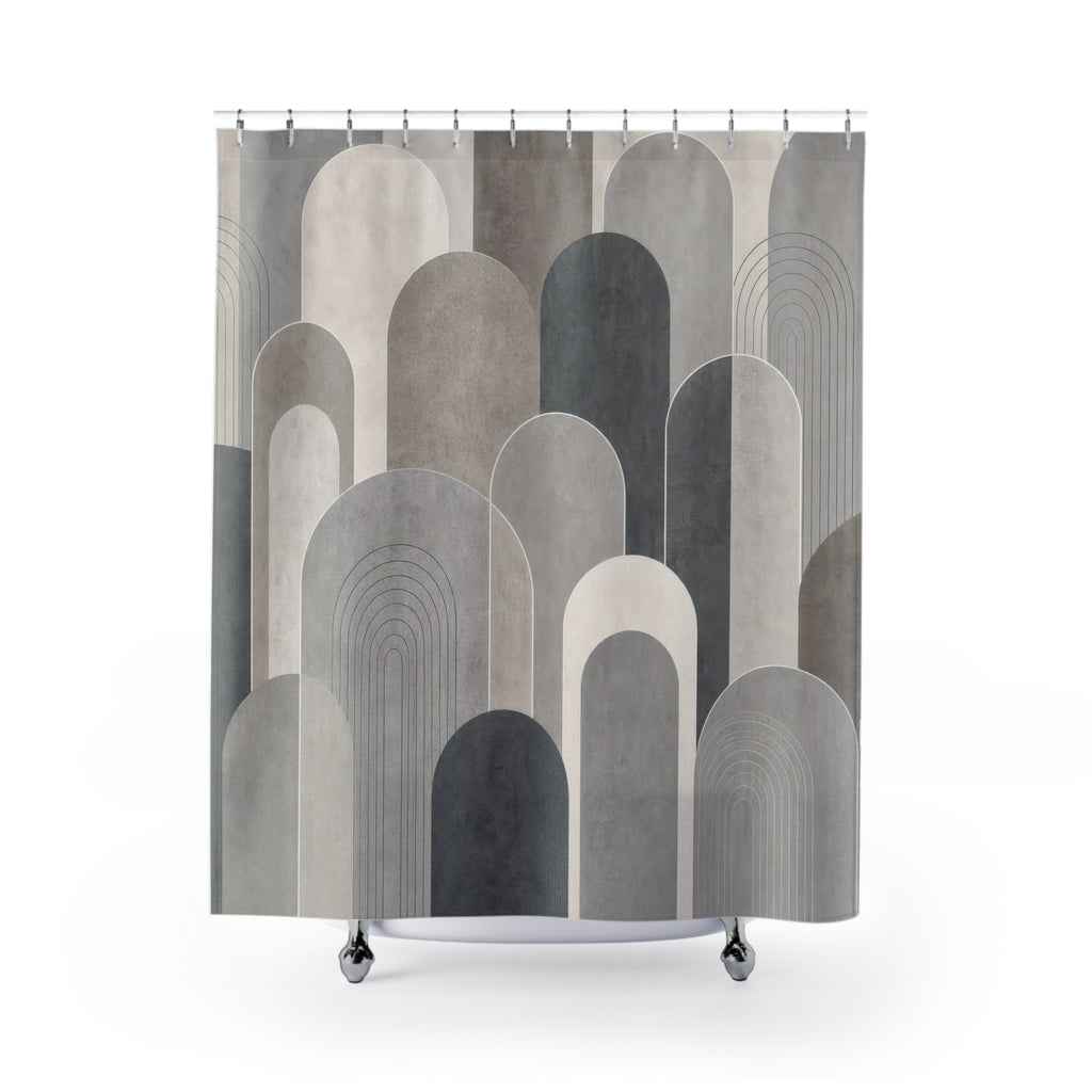 Gray Arch Geometric Shower Curtain