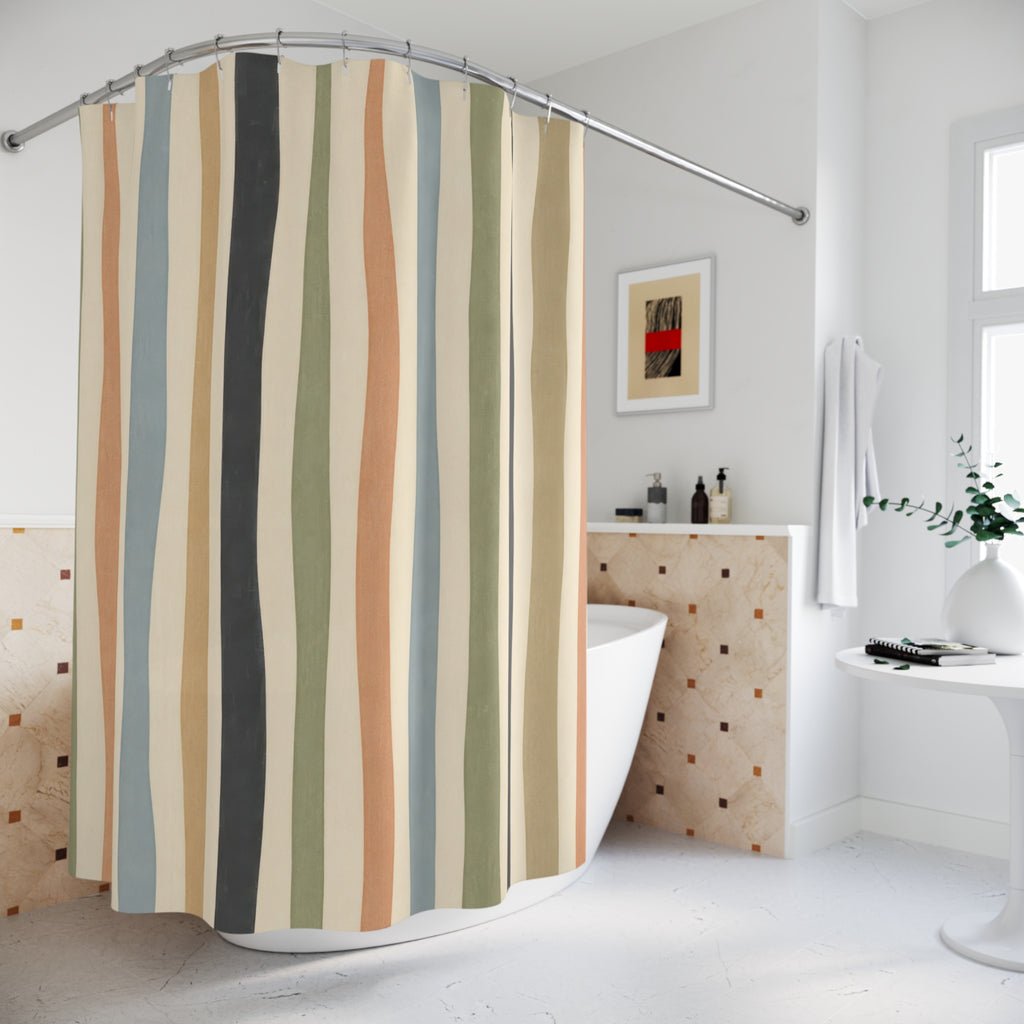Wavy Vertical Stripe Shower Curtain