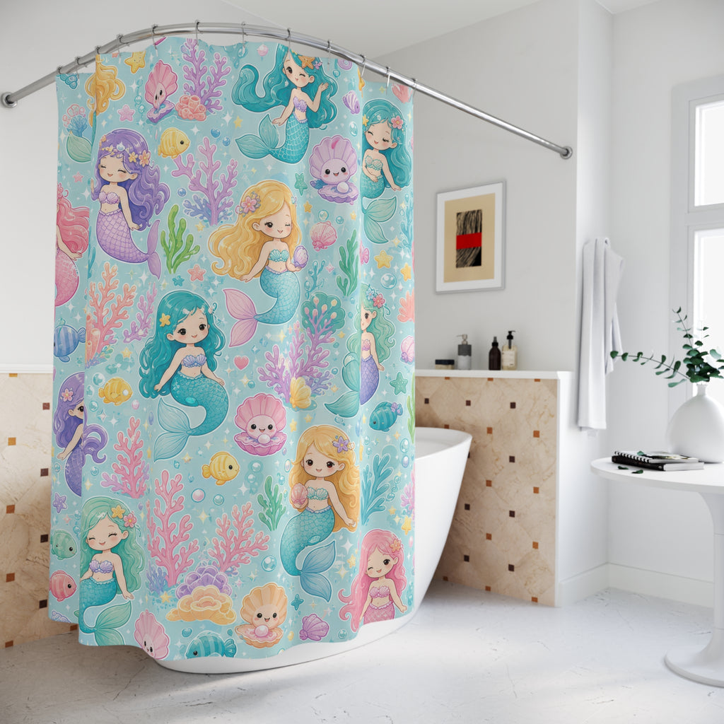 Cute Pastel Ocean Repeat Shower Curtain