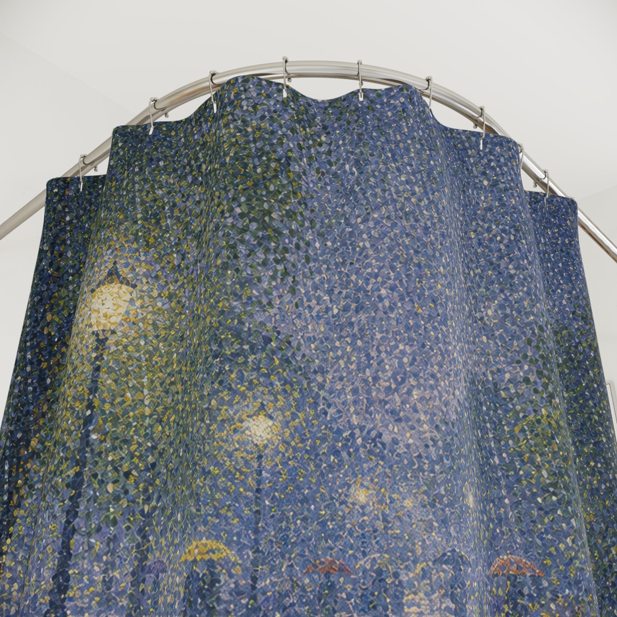 Pointillist Park Storm Print Shower Curtain