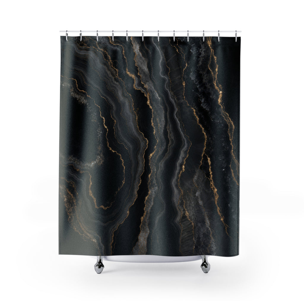 Black and Gold Shower Curtain