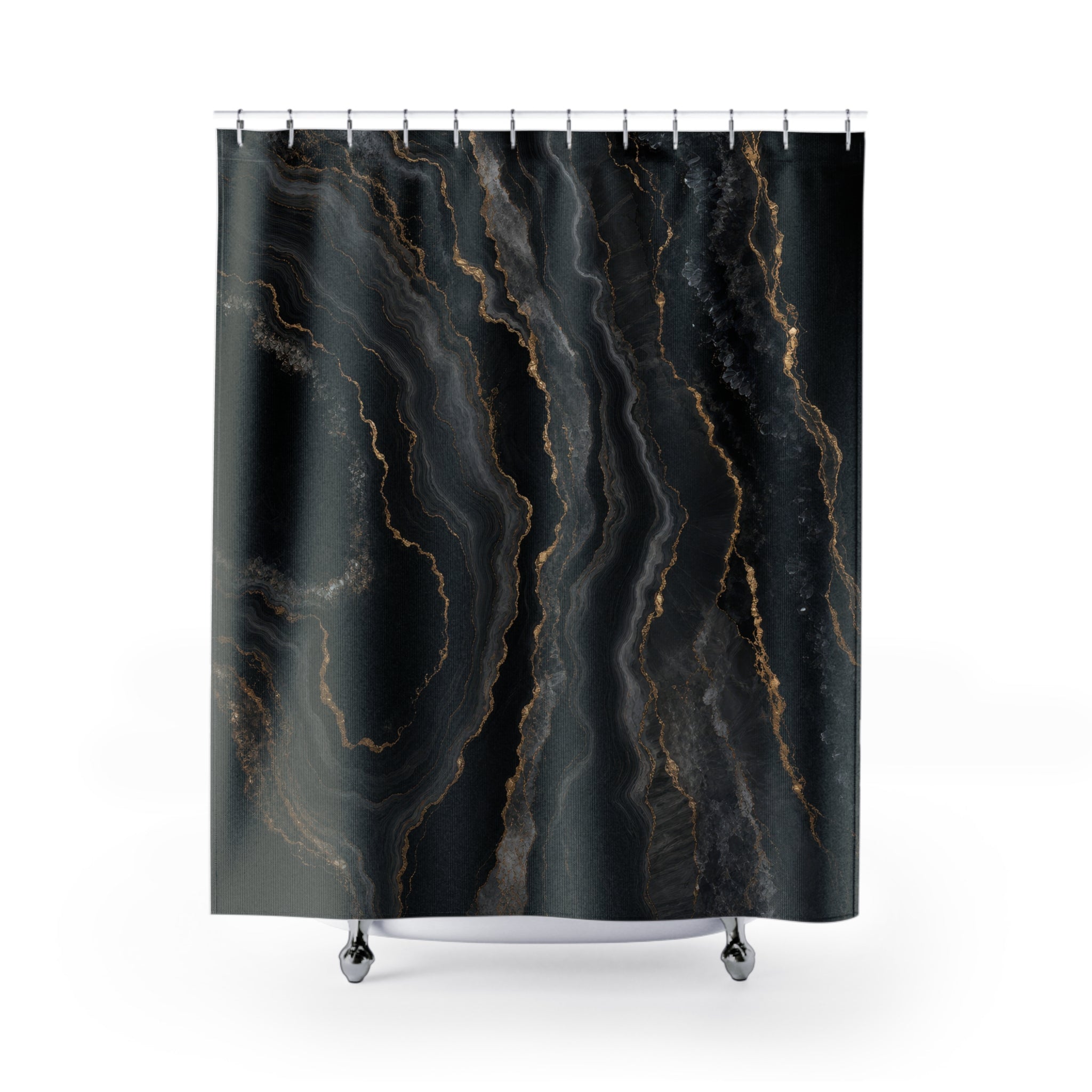 Black and Gold Shower Curtain