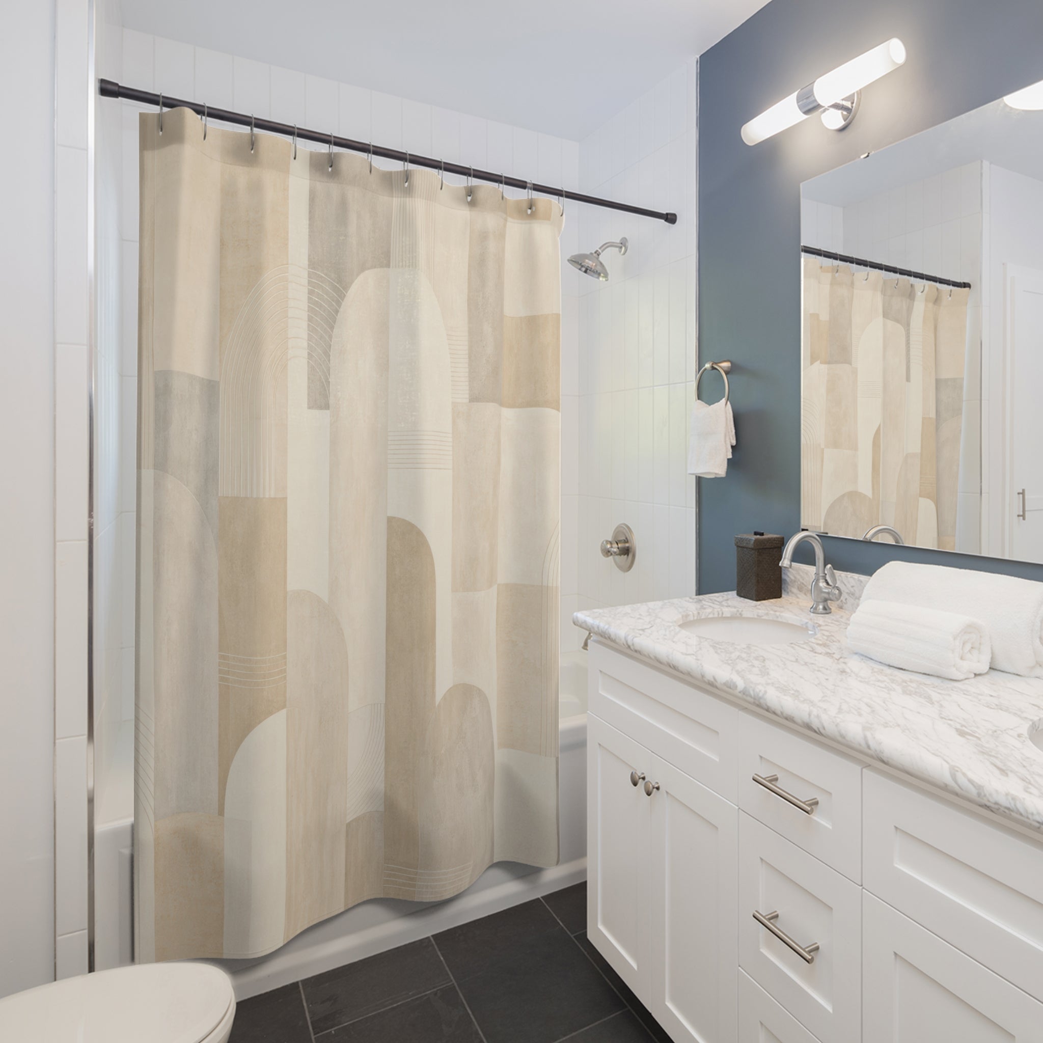 Ivory Arch Block Shower Curtain