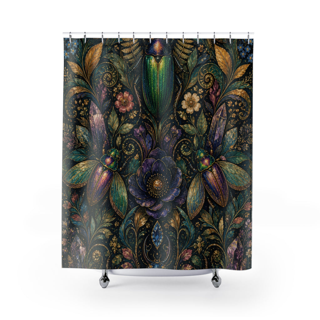 Jewel Beetle Botanica Shower Curtain