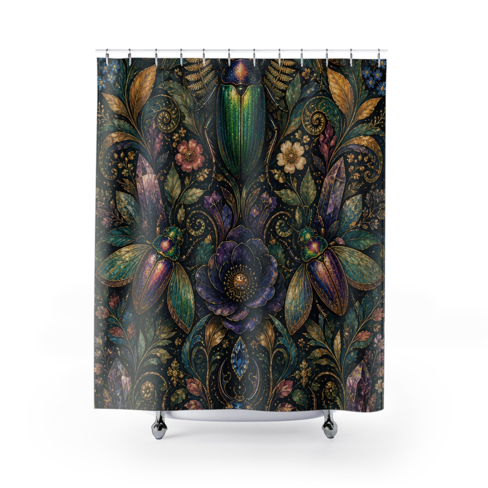 Jewel Beetle Botanica Shower Curtain