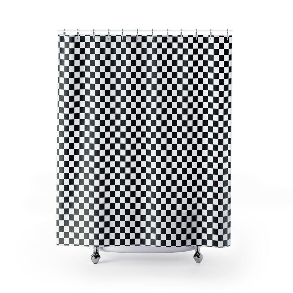 Black and White Checkerboard Shower Curtain