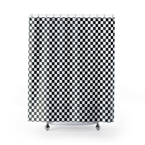 Black and White Checkerboard Shower Curtain