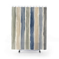Watercolor Vertical Stripe Shower Curtain