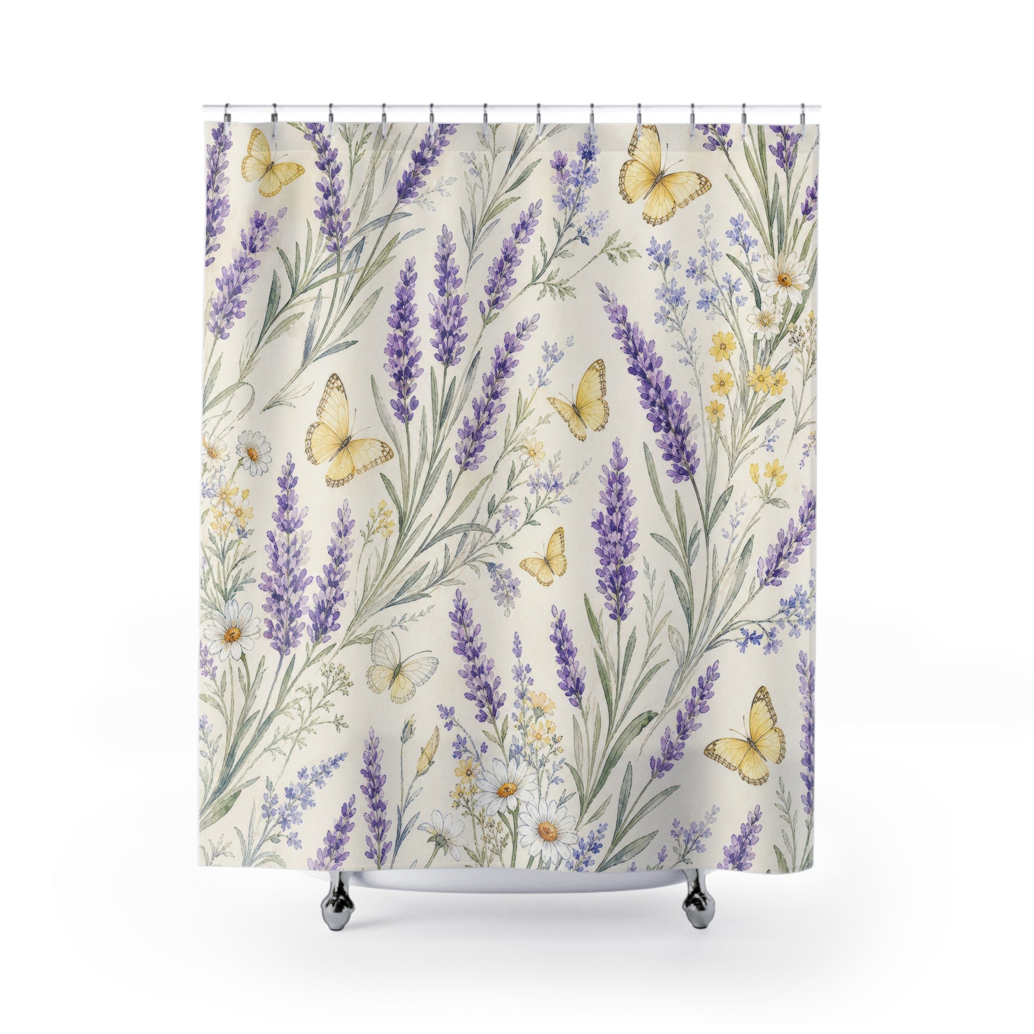 Lavender Butterfly Shower Curtain