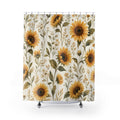 Yellow Country Floral Meadow Shower Curtain