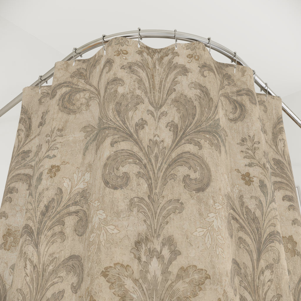 Gray Damask Shower Curtain