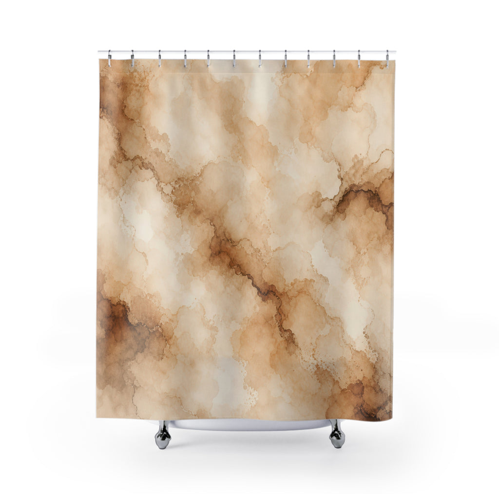 Beige Cream Cloudy Stone Shower Curtain