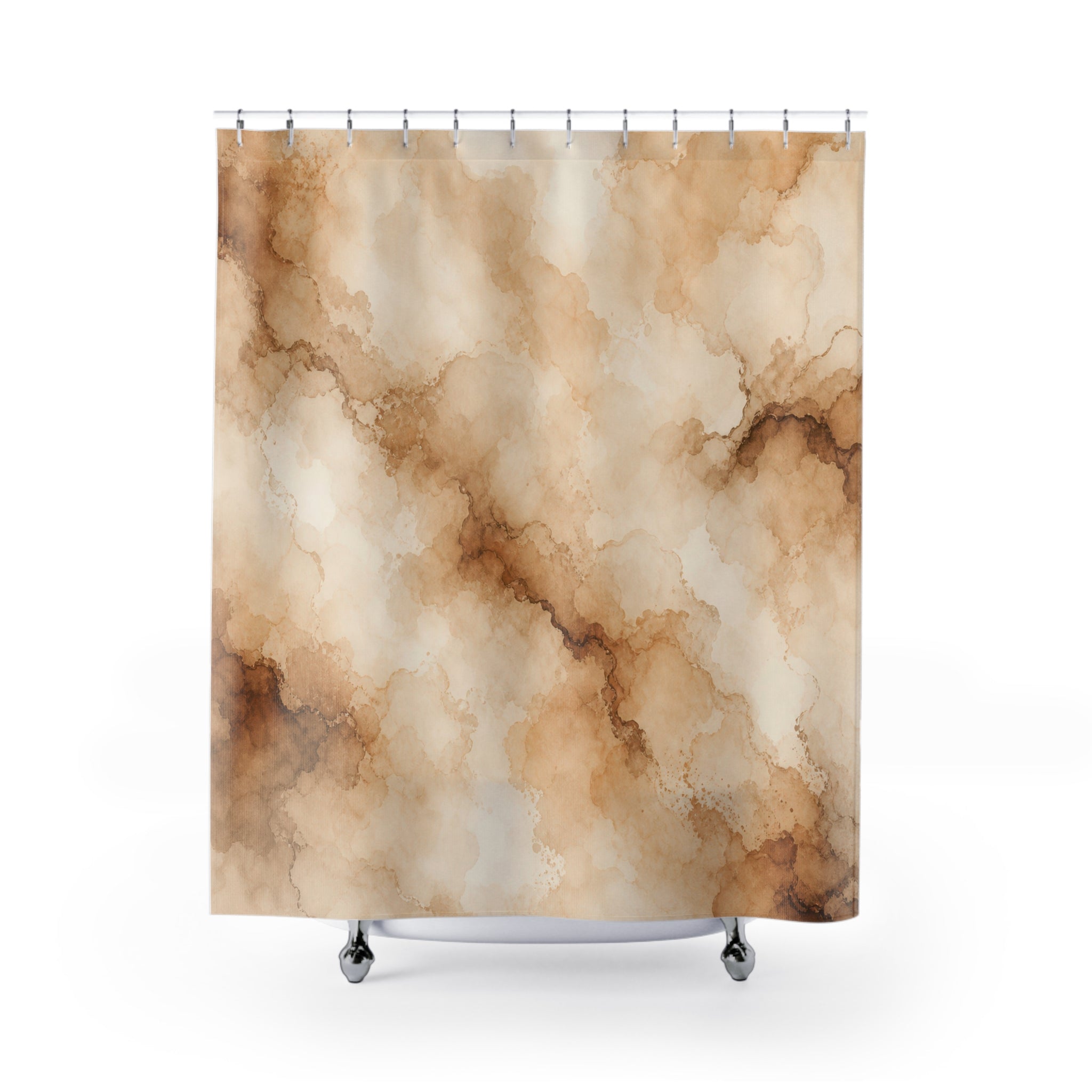 Beige Cream Cloudy Stone Shower Curtain