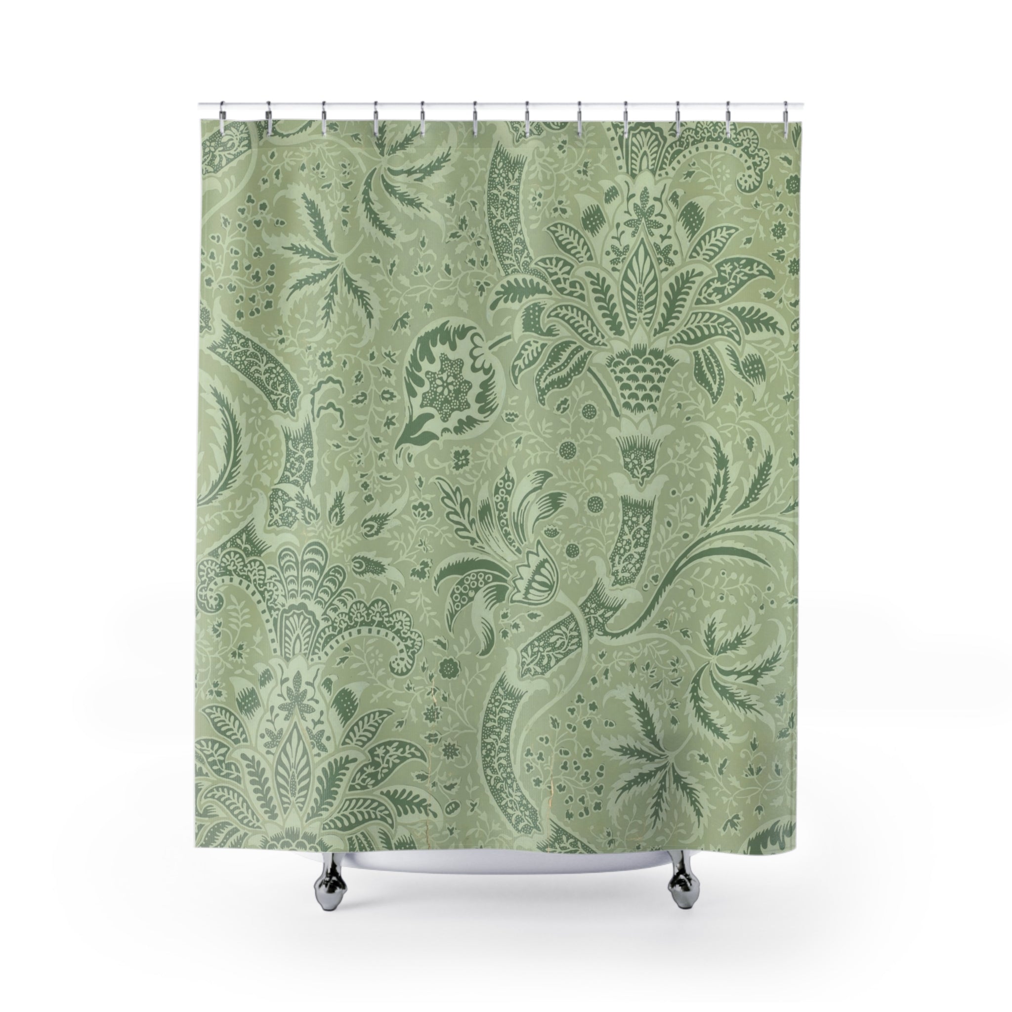 Green Botanical Shower Curtain – Sage 19th Century