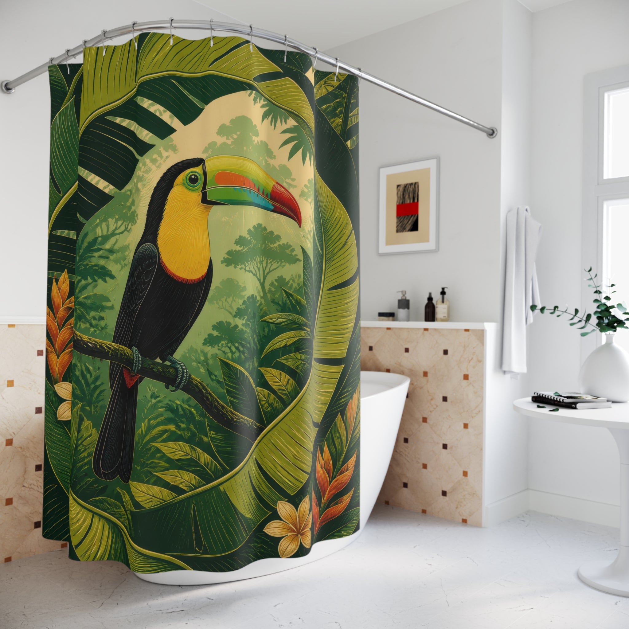 Tropical Toucan Jungle Shower Curtain