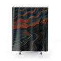 Dark Expressionist Shoreline Print Shower Curtain