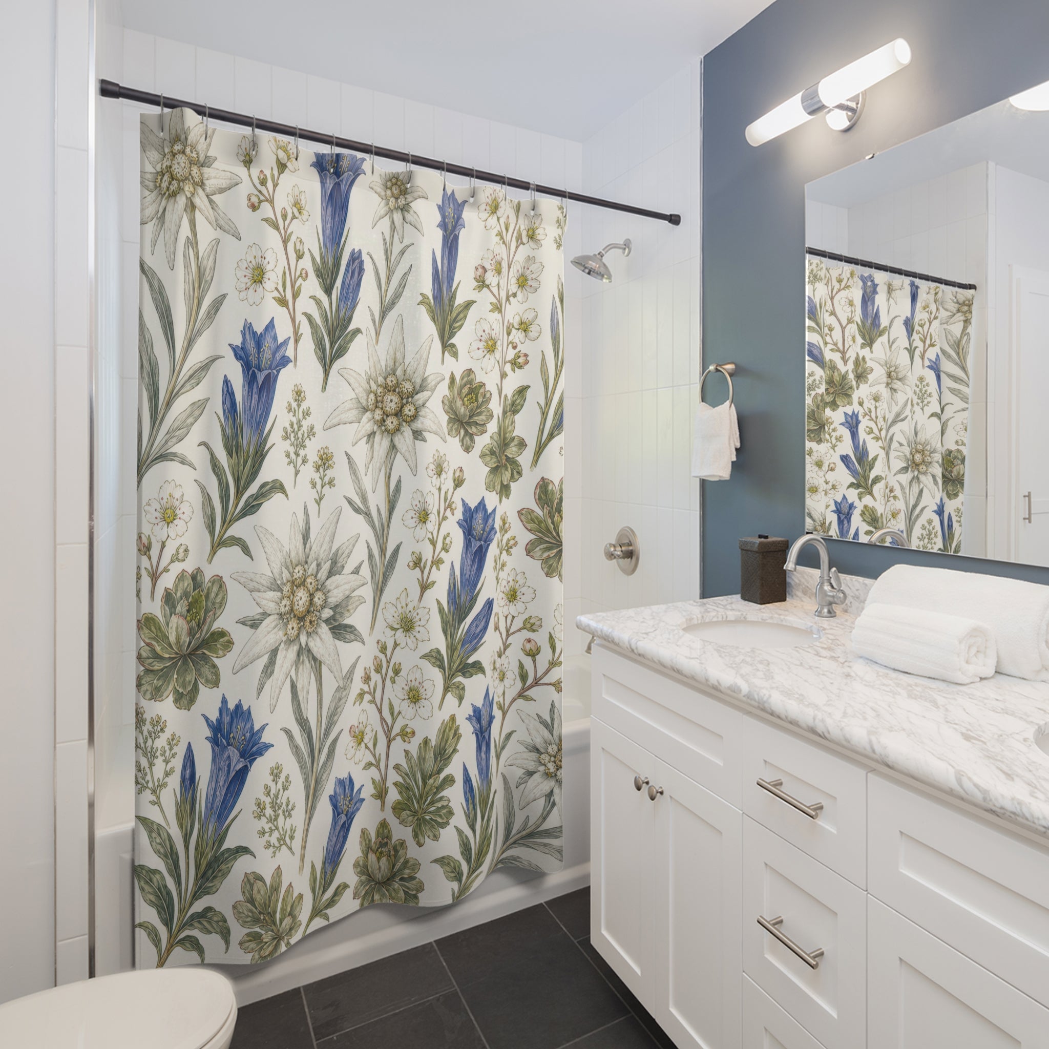 Alpine Floral Botanical Shower Curtain