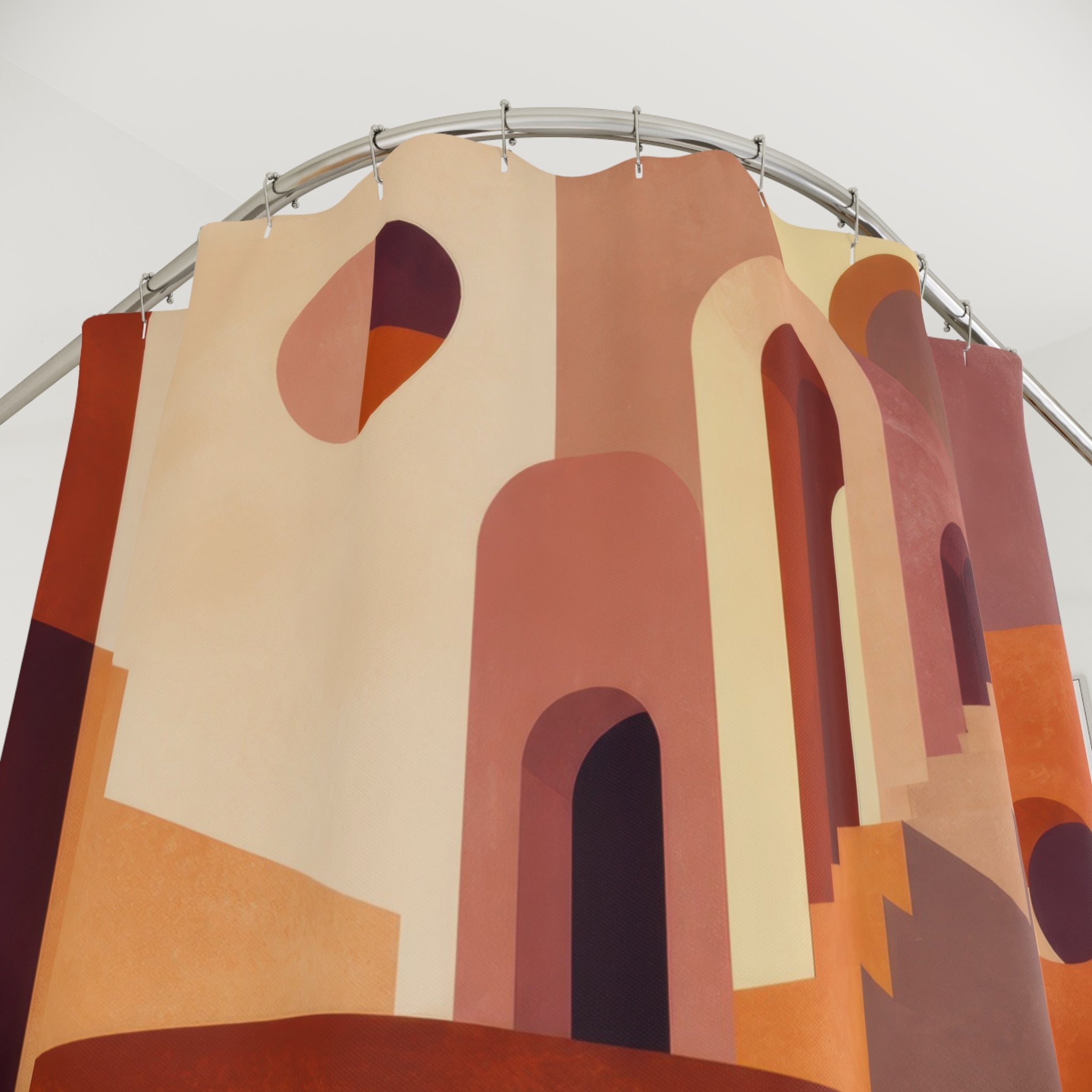 Terracotta Arches Designer Shower Curtain