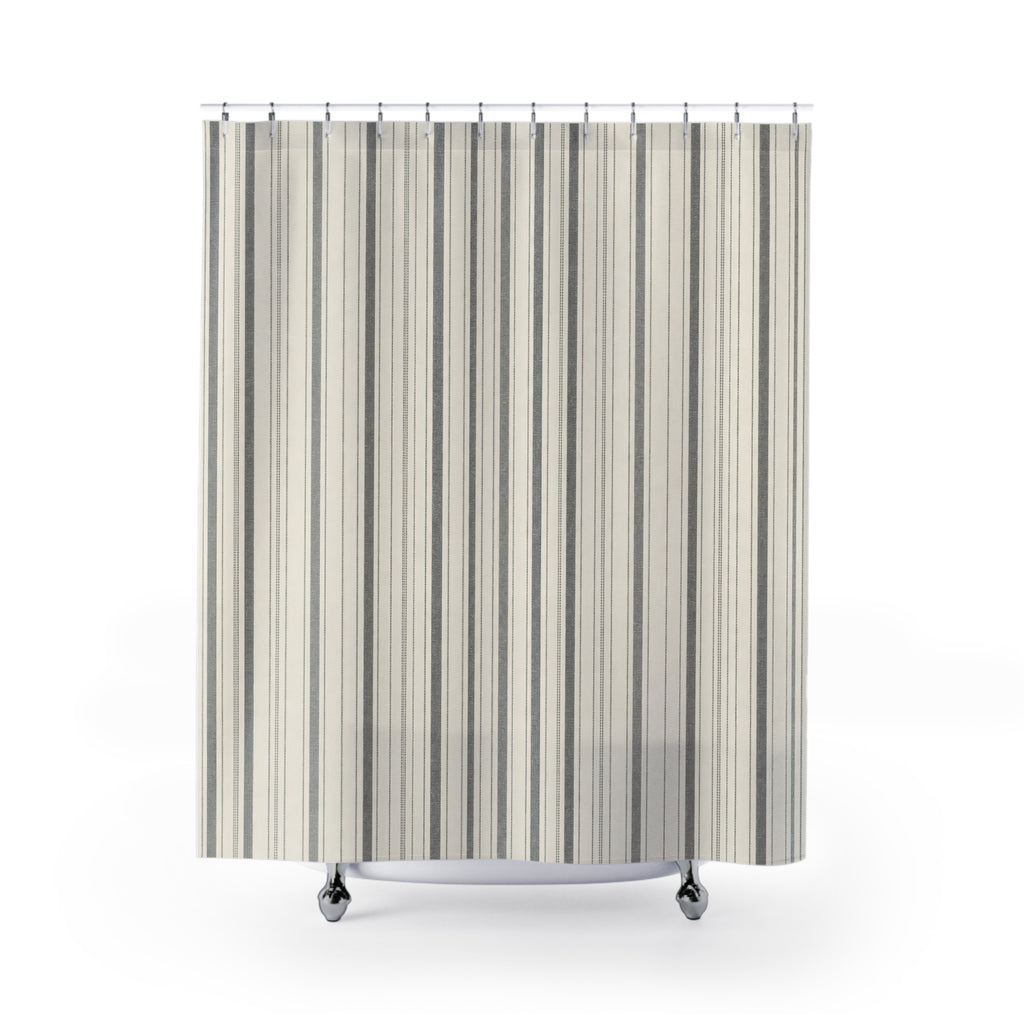 Fine Grey Stripe Shower Curtain