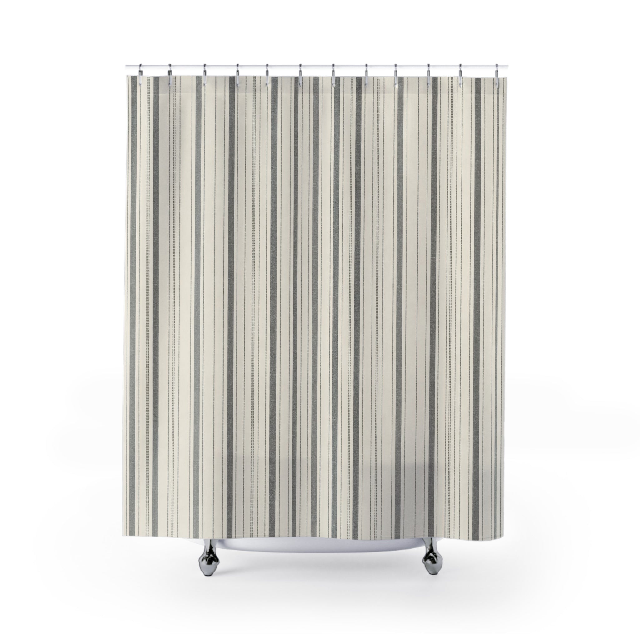 Fine Grey Stripe Shower Curtain