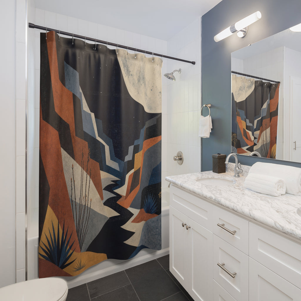 Canyon Moon Mid Century Modern Shower Curtain