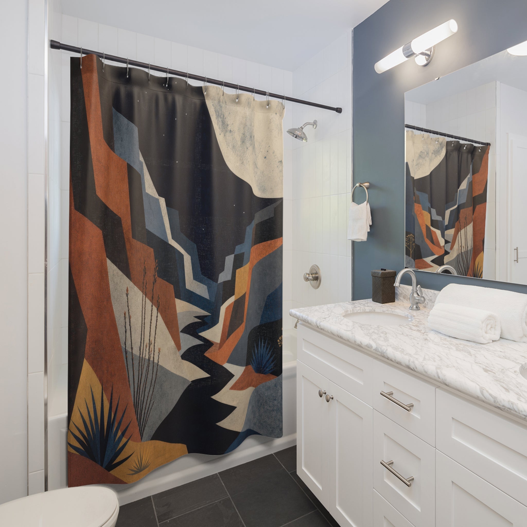 Canyon Moon Mid Century Modern Shower Curtain