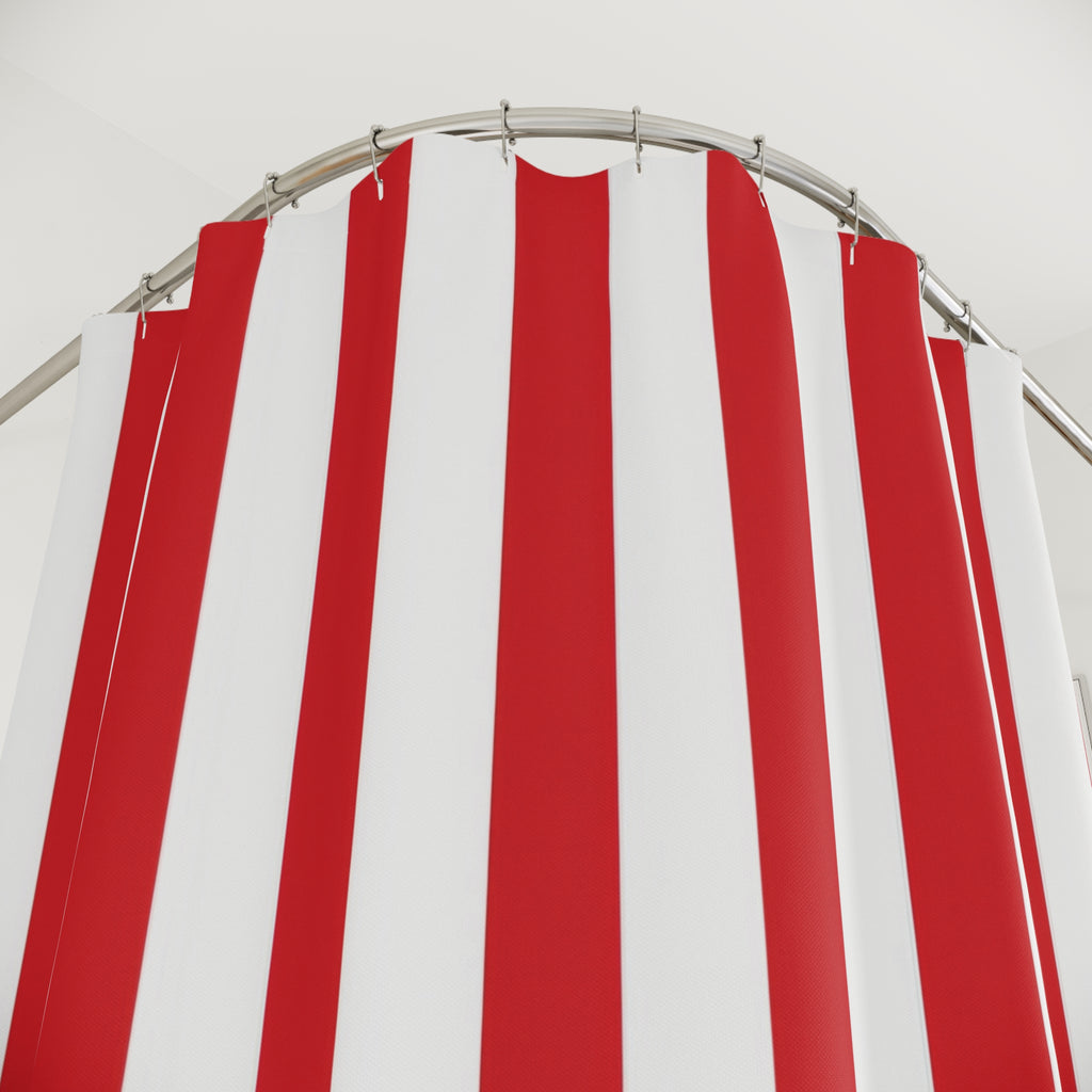 Red White Candy Stripe Shower Curtain