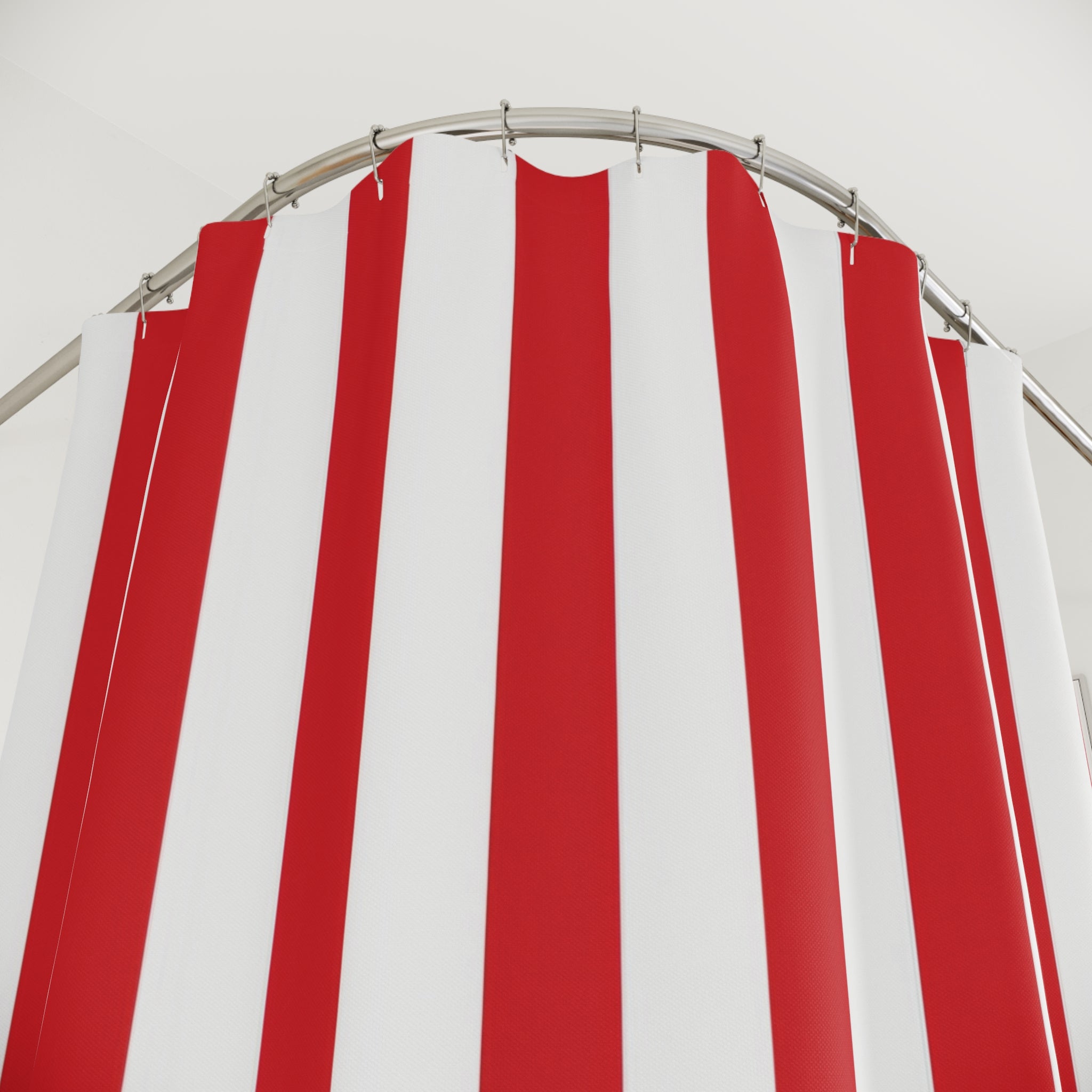 Red White Candy Stripe Shower Curtain