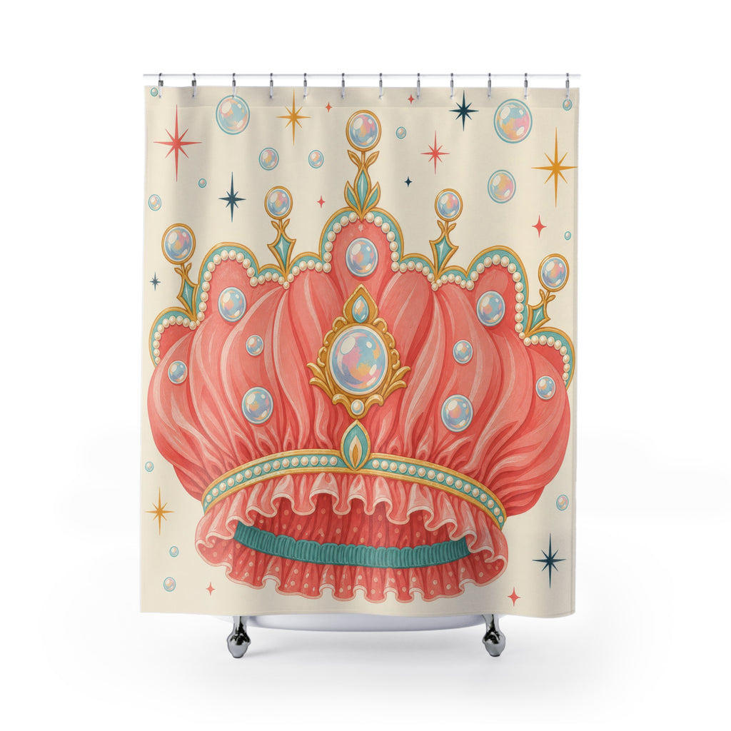 Pink Jeweled Tiara Shower Curtain