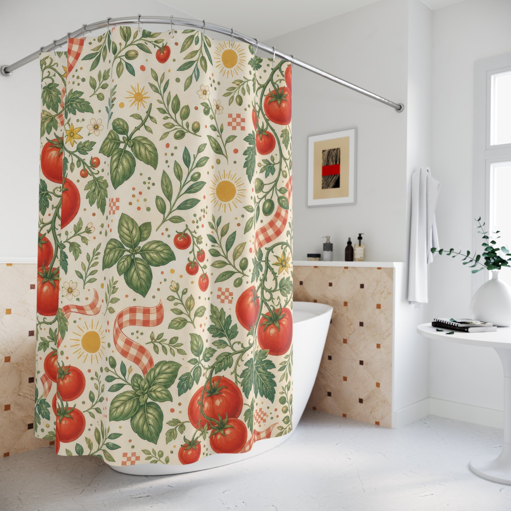 Tomato Girl Red Shower Curtain