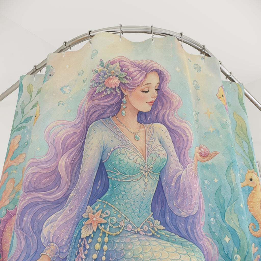 Pastel Shell Garden Shower Curtain