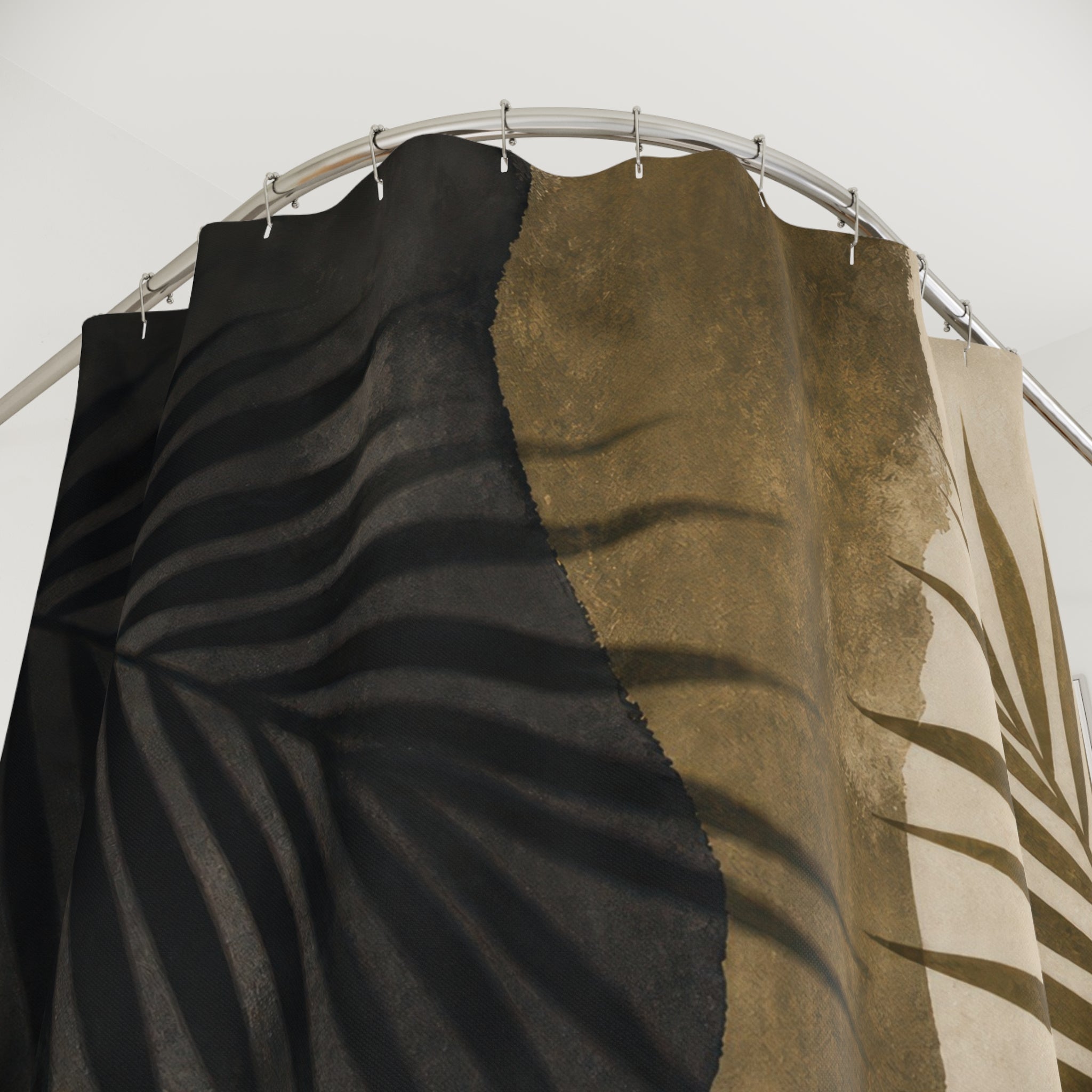 Black Palm Shower Curtain