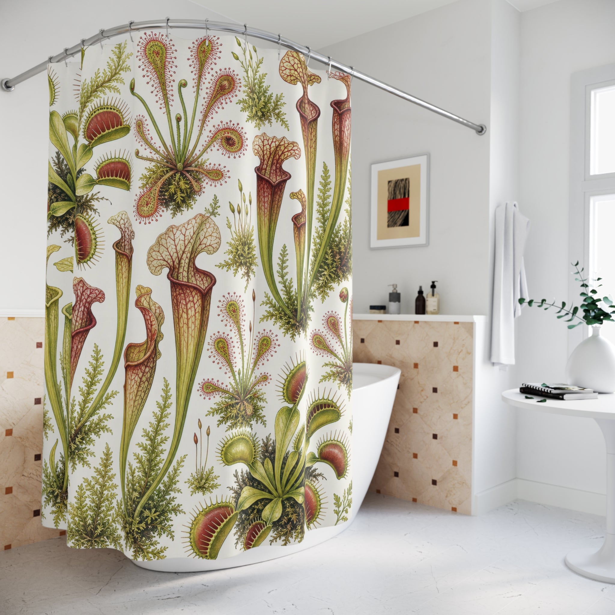 Venus Flytrap Pitcher Plant Botanical Shower Curtain