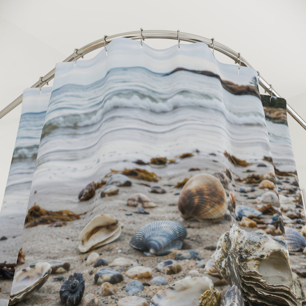 Maine Beach Shells Shower Curtain